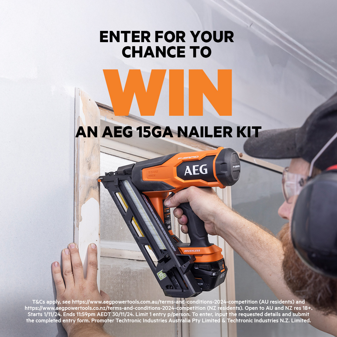 Enter for your chance to WIN an AEG 15GA Nailer Kit